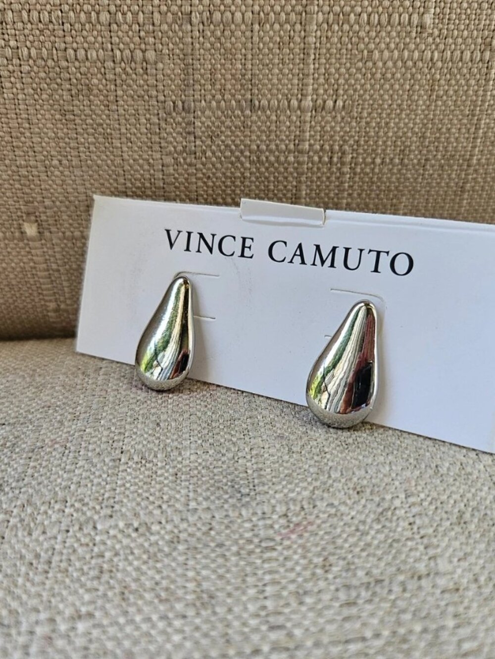 Vince Camuto Women Earrings Silver Tone Drop Shape Fashion Jewelry NWD - Picture 2 of 12